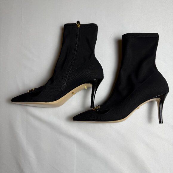 Gucci | Size 38 | Black Zumi Stretch Mid-Calf Booties w/ Pointed Toe | ($1,490) - Picture 5 of 9